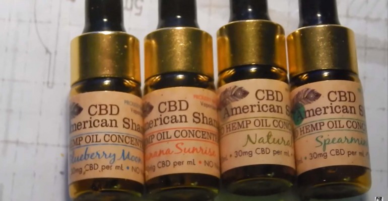 vier flesjes cbd olie